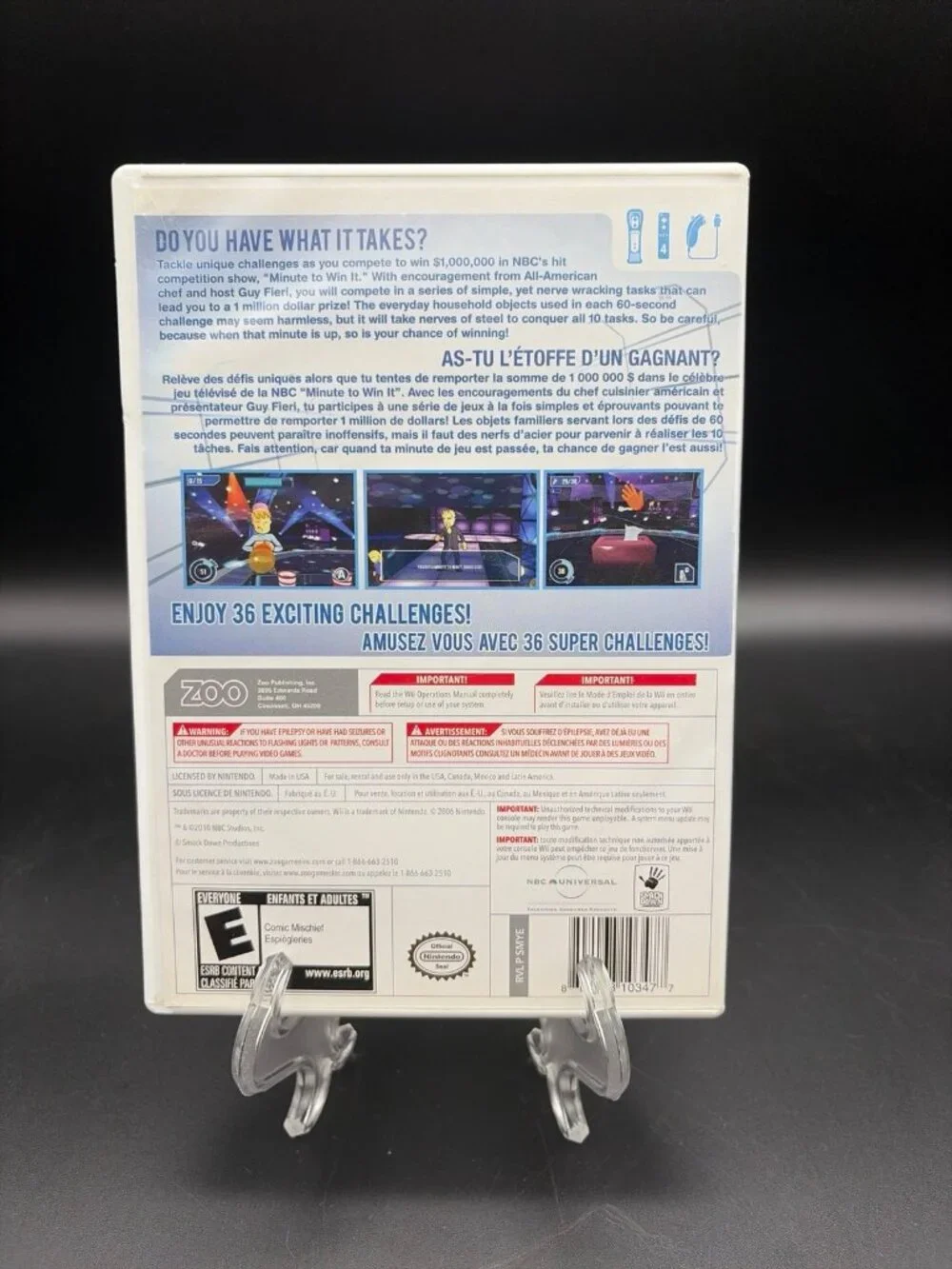 Minute to Win It (Nintendo Wii, 2010) Complete With Manual - Tested Working